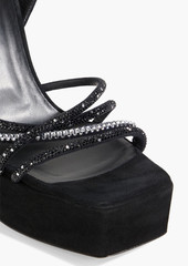 Giuseppe Zanotti - Arhama crystal-embellished suede platform sandals - Black - EU 41.5