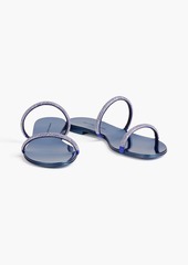 Giuseppe Zanotti - Croisette crystal-embellished suede sandals - Blue - EU 36.5