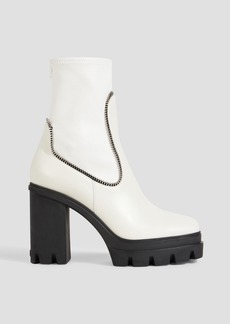Giuseppe Zanotti - Cubalibre embellished smooth and stretch-leather ankle boots - White - EU 35