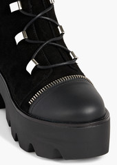 Giuseppe Zanotti - Daikiri 20 zip-detailed leather and suede platform combat boots - Black - EU 35