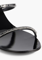 Giuseppe Zanotti - Dark Colorful crystal-embellished faux patent-leather mules - Black - EU 36