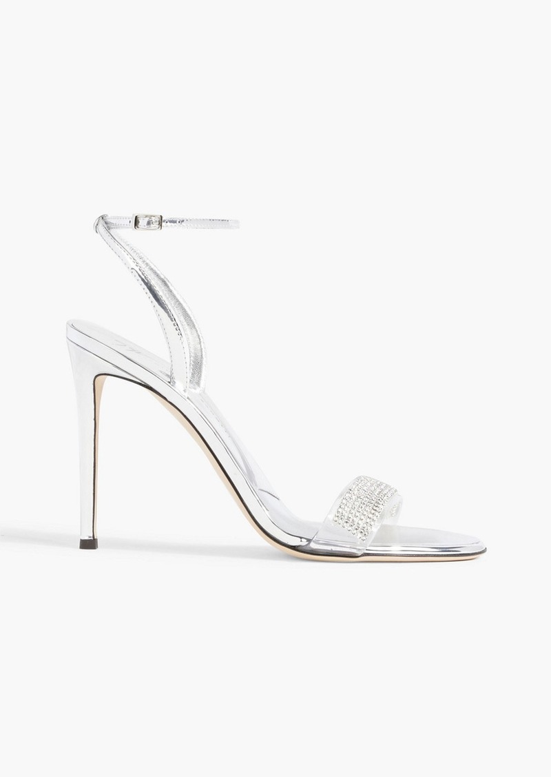 Giuseppe Zanotti - Erwan crystal-embellished PVC and mirrored-leather sandals - Metallic - EU 37.5