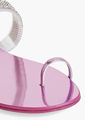 Giuseppe Zanotti - Erwan Flat crystal-embellished PVC and mirrored-leather sandals - Metallic - EU 36