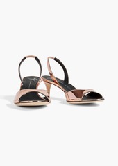 Giuseppe Zanotti - Lilibeth 50 faux mirrored-leather slingback sandals - Metallic - EU 37