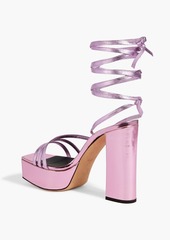 Giuseppe Zanotti - Flavienne mirrored-leather platform sandals - Pink - EU 36