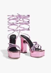 Giuseppe Zanotti - Flavienne mirrored-leather platform sandals - Pink - EU 36