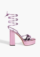 Giuseppe Zanotti - Flavienne mirrored-leather platform sandals - Pink - EU 36