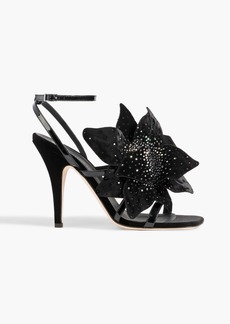Giuseppe Zanotti - Florant embellished velvet and patent-leather sandals - Black - EU 35