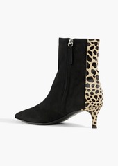 Giuseppe Zanotti - Leopard-print calf hair and suede ankle boots - Black - EU 37