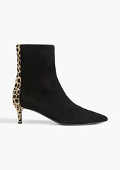 Giuseppe Zanotti - Leopard-print calf hair and suede ankle boots - Black - EU 37
