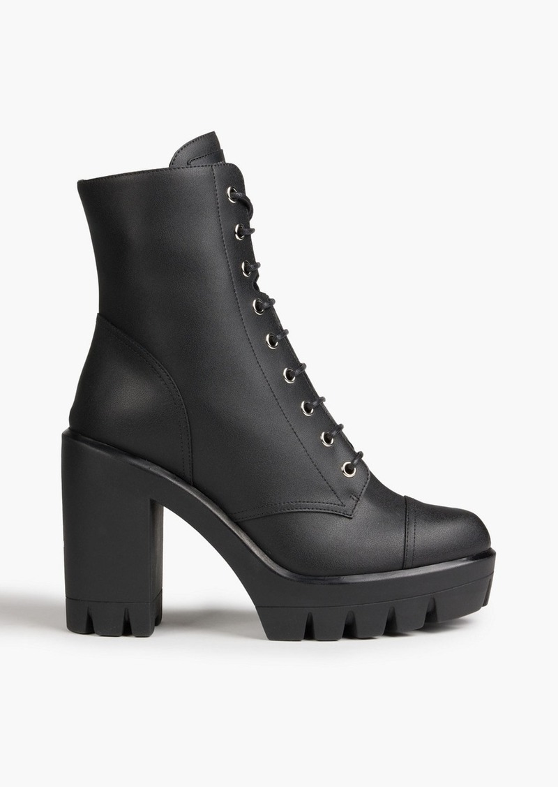 Giuseppe Zanotti - Gintonic 80 lace-up leather platform ankle boots - Black - EU 41