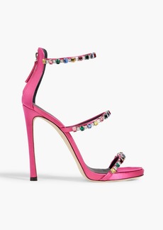 Giuseppe Zanotti - Harmony Diamond crystal-embellished satin sandals - Pink - EU 40