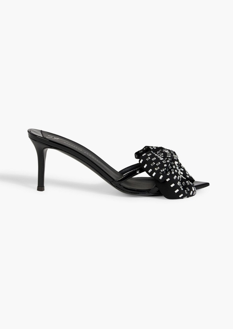 Giuseppe Zanotti - Intriigo Alexandrine embellished faux patent-leather mules - Black - EU 36