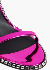 Giuseppe Zanotti - Harmony Flare embellished faux mirrored-leather sandals - Pink - EU 36