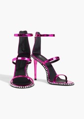 Giuseppe Zanotti - Harmony Flare embellished faux mirrored-leather sandals - Pink - EU 36