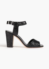 Giuseppe Zanotti - Lavinia 80 glittered leather sandals - Black - EU 37