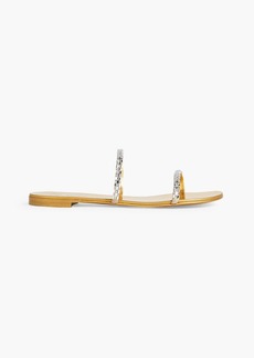 Giuseppe Zanotti - Mauritia crystal-embellished suede sandals - Neutral - EU 36