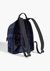 Giuseppe Zanotti - Metallic snake-print velvet backpack - Blue - OneSize