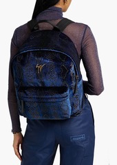 Giuseppe Zanotti - Metallic snake-print velvet backpack - Blue - OneSize