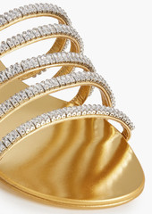 Giuseppe Zanotti - Iride Crystal embellished mirrored-leather sandals - Metallic - EU 35