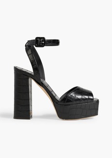 Giuseppe Zanotti - New Betty faux croc-effect leather platform sandals - Black - EU 39.5