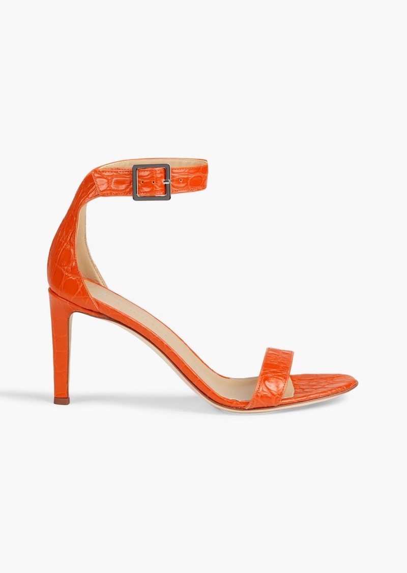 Giuseppe Zanotti - Neyla croc-effect leather sandals - Orange - EU 35