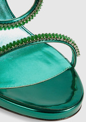 Giuseppe Zanotti - Harmony Crystal embellished mirrored-leather sandals - Green - EU 36.5