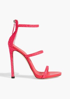 Giuseppe Zanotti - Harmony glittered neon leather sandals - Pink - EU 35
