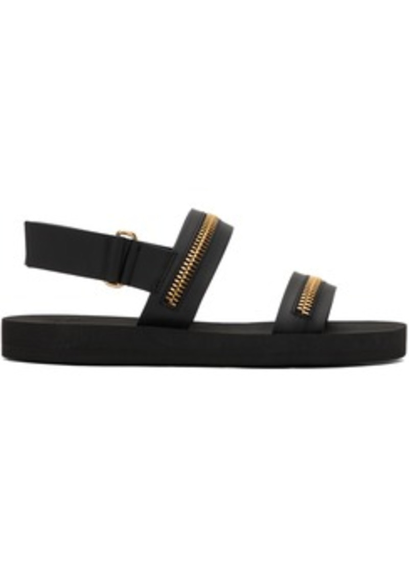 Giuseppe Zanotti Black Zip Sandals