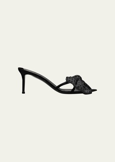 Giuseppe Zanotti Crystal Bow Stiletto Slide Sandals
