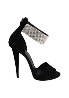 Giuseppe Zanotti Crystal-Cuff High Heel Sandals in Black Suede