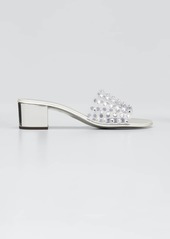 Giuseppe Zanotti Crystal Studded Clear Slide Sandals