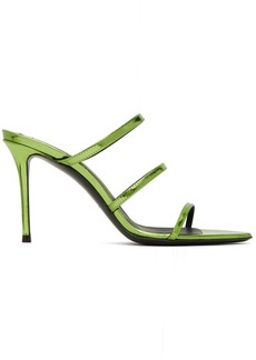 Giuseppe Zanotti Green Metallic Heeled Sandals