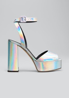 Giuseppe Zanotti Metropolis Metallic Ankle-Strap Platform Sandals