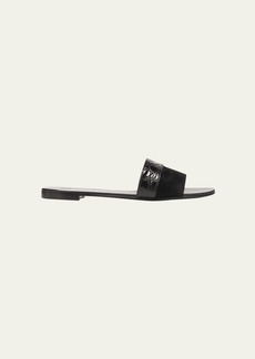 Giuseppe Zanotti Mixed Leather Flat Slide Sandals
