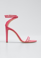 Giuseppe Zanotti Snake-Print Ankle Stiletto Sandals