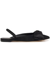 Giuseppe Zanotti Woman Bow-embellished Suede And Satin Point-toe Flats Black