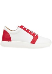Giuseppe Zanotti Woman Cory Two-tone Smooth And Pebbled-leather Sneakers White