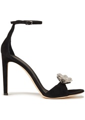 Giuseppe Zanotti Woman Phoebe Nuit Crystal-embellished Suede Sandals Black