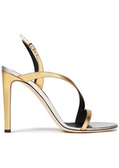 Giuseppe Zanotti Woman Polina Two-tone Metallic Leather Slingback Sandals Gold