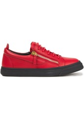 Giuseppe Zanotti Woman Zip-detailed Leather Sneakers Red