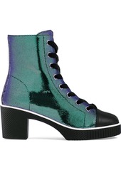 Giuseppe Zanotti metallic lace-up leather boots
