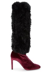 Giuseppe Zanotti Rabbit Fur & Velvet High Boots