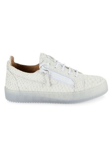 Giuseppe Zanotti Rigolia Python Embossed Leather Platform Sneakers