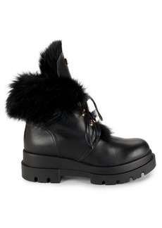 Giuseppe Zanotti Shearling Trim Leather Booties