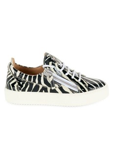 Giuseppe Zanotti Zebra Print Low Top Sneakers