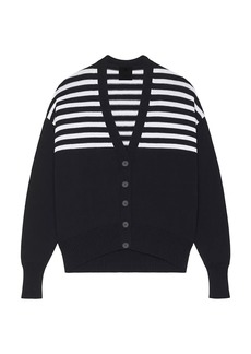 Givenchy 4G Cardigan In Cotton With Stripes