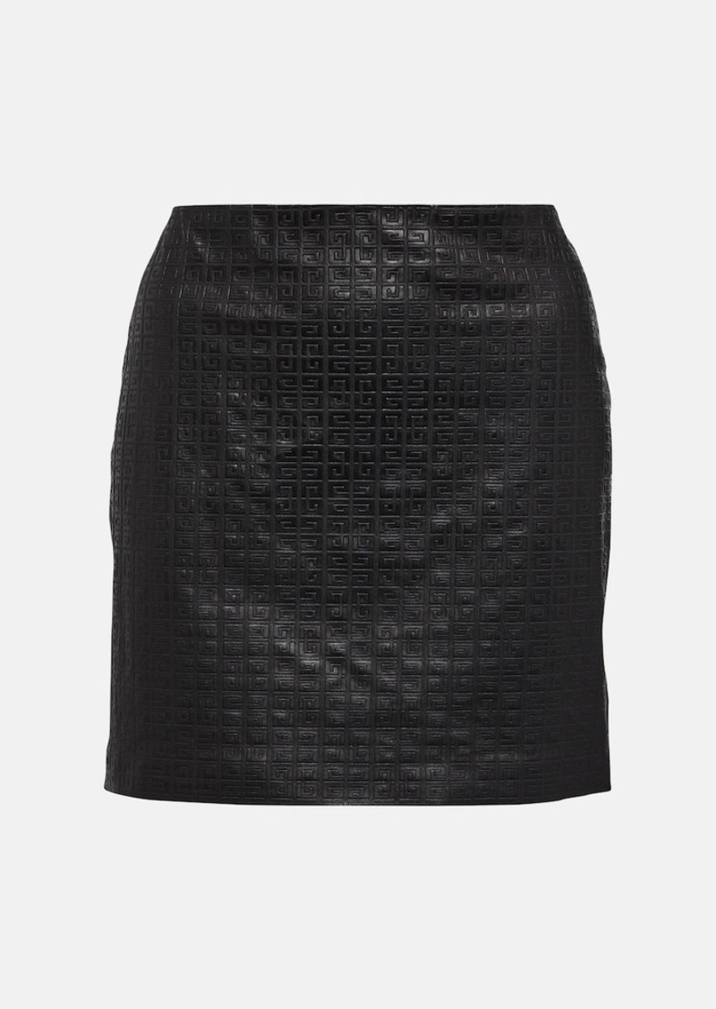 Givenchy 4G embossed leather midi skirt