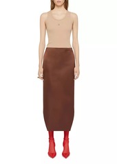 Givenchy Asymmetric Skirt in Silk Satin Duchesse