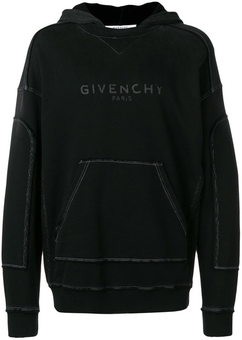 givenchy black distressed hoodie